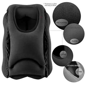 HOMCA Portable Travel Pillow with Eye Mask