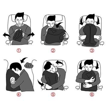 HOMCA Portable Travel Pillow with Eye Mask