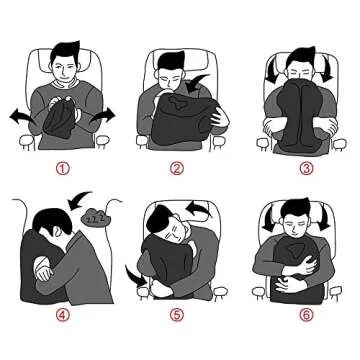 HOMCA Portable Travel Pillow with Eye Mask