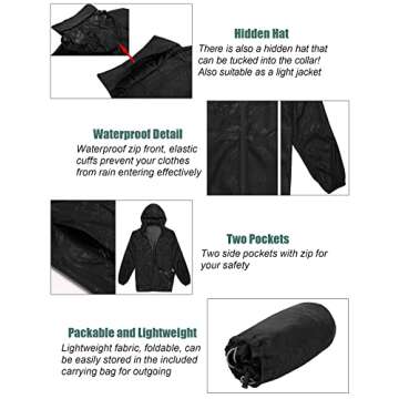 Zeagoo Womens Lightweight Jacket UV Protect and quick Dry Windproof Skin Coat, Black, Small