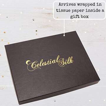 Celestial Silk 100% Silk Pillowcase for Hair Luxury 25 Momme Mulberry Silk, Charmeuse Silk on Both Sides Envelope Closure -Gift Wrapped (Queen, Black)