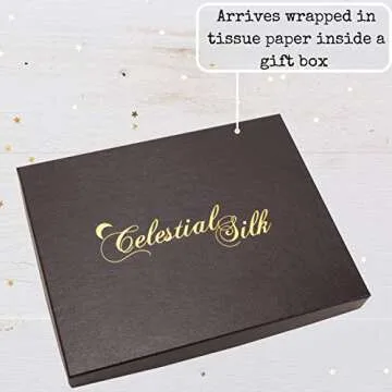 Celestial Silk 100% Silk Pillowcase for Hair Luxury 25 Momme Mulberry Silk, Charmeuse Silk on Both Sides Envelope Closure -Gift Wrapped (Queen, Black)