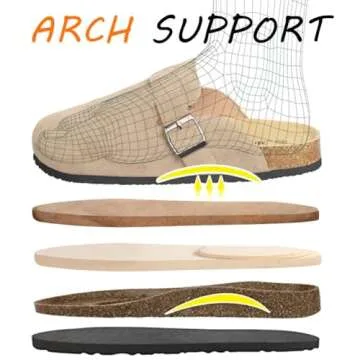 WINSEAD Clogs for Women Men Dupes Unisex Slip-on Potato Shoes Footbed Suede Cork Clogs and Mules