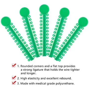 Dental Orthodontic Ligature Ties and Orthodontic Ligature Gun Tools Teeth Orthodontic Ligature Ring Rubber Bands Multi-Color(1040 Pcs/Bag)