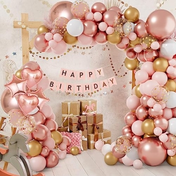 149Pcs Rose Gold Balloons Kit for Parties and Events