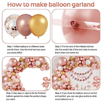 149Pcs Rose Gold Balloons Kit for Parties and Events