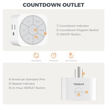 Compact Countdown Timer Outlet for Smart Home Living