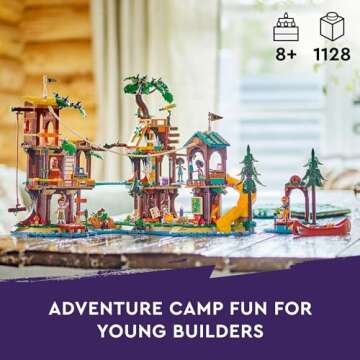 LEGO Friends Adventure Camp Tree House Toy with Doll Accessories, Summer Toy Playset for Kids with 5...