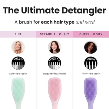 Tangle Teezer Ultimate Detangler Hairbrush for Wet & Dry Hair, Eliminates Knots & Reduces Breakage for All Hair Types, Millennial Pink
