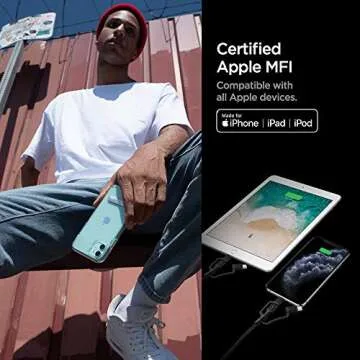 Spigen DuraSync 3 in 1 Universal Charger Cable, Micro USB/Lightning/USB C adapters [MFi Certified], 4.9ft Premium Braided Multi Charging Cable for iPhone 12/Pro/Max/Mini/SE/iPad/Galaxy/Pixel & More