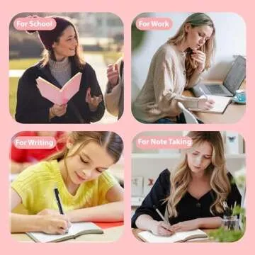 CAGIE Pink Journal for Women 256 Pages Cute Diary with Heart-Shaped Leather Journals for Writing A5 Soft Cover Journaling Notebooks for Work School (03 Pink, A5)