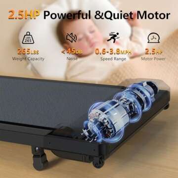 Walking Pad Treadmill with Incline,Under Desk Treadmill with Incline 2 in 1 for Walking and Jogging,...