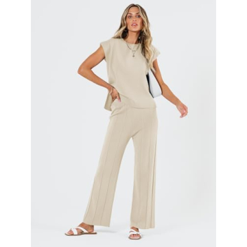 LILLUSORY Beige 2 Piece Lounge Set for Women M