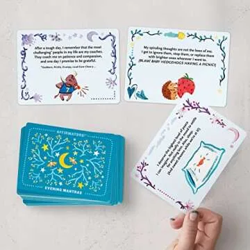 Knock Knock Affirmators! Mantras Evening - Night Affirmation Cards Deck, Positive Affirmations & Meditation Cards (30 Cards Deck)