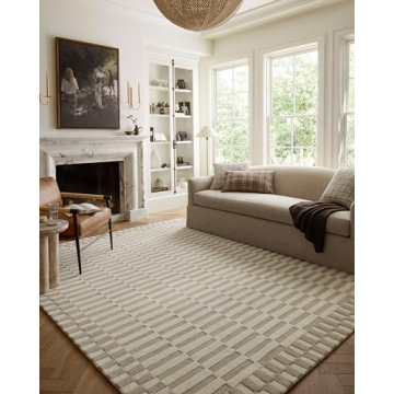 Loloi Chris Loves Julia x Bradley Collection, Ivory & Beige, 3'-6" x 5'-6" Accent Rug – Classic St...