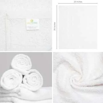 GOLD TEXTILES 24 Pack White Hand Towels for Home and Spa