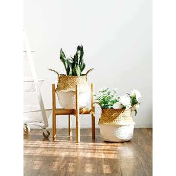 POTEY Seagrass Plant Basket - Eco-Friendly Multipurpose Storage