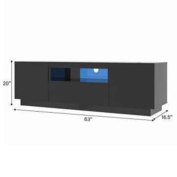 Modern Bonzy Home TV Stand with LED Lighting & Storage