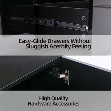 Modern Bonzy Home TV Stand with LED Lighting & Storage