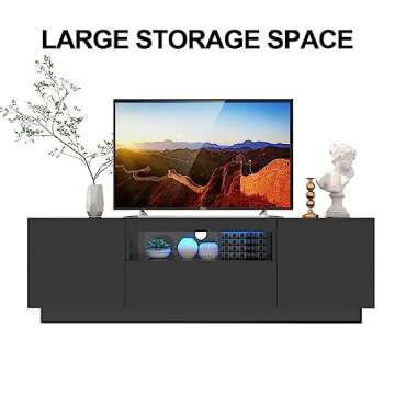 Modern Bonzy Home TV Stand with LED Lighting & Storage