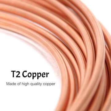 XIFOWE 99.9% Copper Tube 1/4" OD x 3/16" ID 5 Ft, Tube Wall: 1/32", Refrigeration Seamless Round T2 Pure Copper Tubes, Soft Coil Copper Tubing, Used In Refrigerators, Air conditioners, DIY projects...
