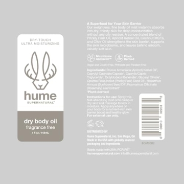 HUME SUPERNATURAL Dry Body Oil Spray for Hydrated Glowing Skin