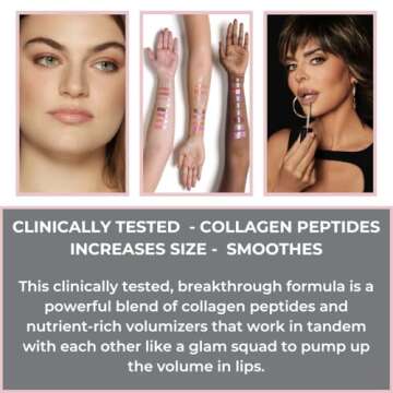 Rinna Beauty Lip Plumping Gloss - Creamy Dreamy - Helps Boost Collagen, Increases Lip Volume, Elastin Production - Vegan, Cruelty-Free - 1 each