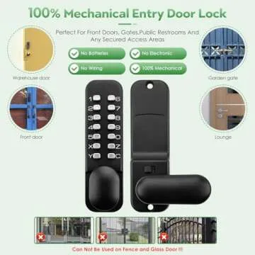 ANNFUZ Keyless Mechanical Door Lock with Auto Lock Feature