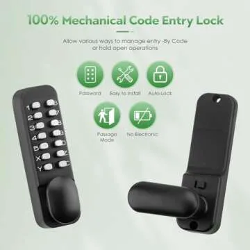 ANNFUZ Keyless Mechanical Door Lock with Auto Lock Feature