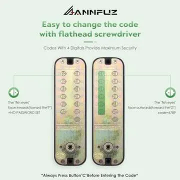 ANNFUZ Keyless Mechanical Door Lock with Auto Lock Feature