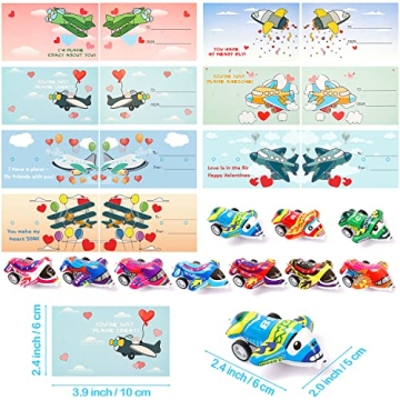 Cute Airplane Valentines Day Cards - 28 Pack Set