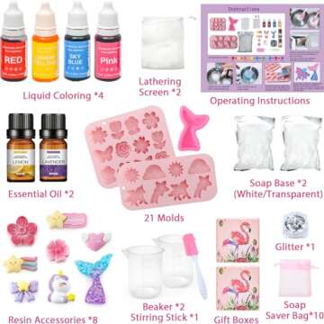 Golray Soap Making Craft Kit for Kids Girl Toys, Make 40 Pcs+ Soap Supplies with Unicorn/Mermaid/But...
