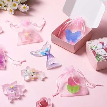 Golray Soap Making Craft Kit for Kids Girl Toys, Make 40 Pcs+ Soap Supplies with Unicorn/Mermaid/Butterfly Model, 2 Essential Oil, DIY Science Art and Craft Kit for Kid Girl Age 5-7 8-12 Year Old Gift