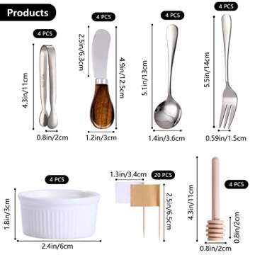 Charcuterie Boards Accessories(29 PCS) Cheese Spreaders for Charcuterie Board Mini Serving Spoon For...