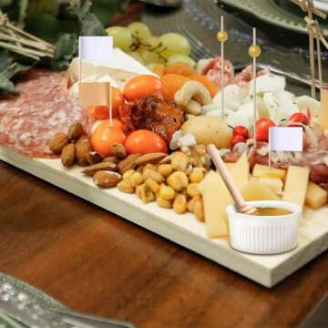 Charcuterie Boards Accessories(29 PCS) Cheese Spreaders for Charcuterie Board Mini Serving Spoon Fork Tongs Blank Toothpick Flags Bowl