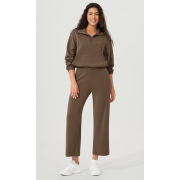ODODOS Women's Modal Soft Wide Leg Cropped Pants with Pockets