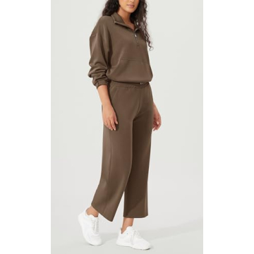 ODODOS Women's Modal Soft Wide Leg Cropped Pants with Pockets