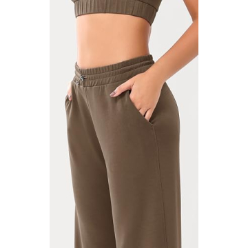 ODODOS Women's Modal Soft Wide Leg Cropped Pants with Pockets
