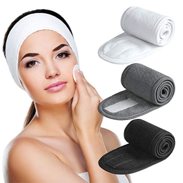 Denfany Spa Headband 3 Pack: Ultra-Soft Adjustable Wrap for Skincare & Makeup