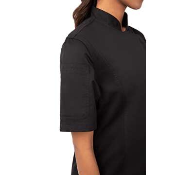 Chef Works Women's Springfield Chef Coat, Black, Medium