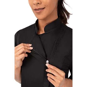 Chef Works Women's Springfield Chef Coat, Black, Medium