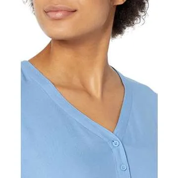 Amazon Essentials Women's 3/4 Sleeve Popover Shirt  - French Blue