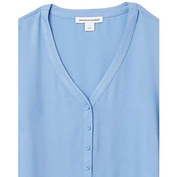 Amazon Essentials Women's 3/4 Sleeve Popover Shirt  - French Blue