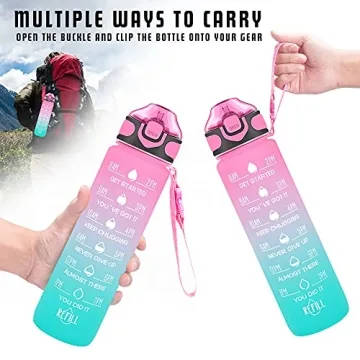 Enerbone 32 oz Motivational Water Bottle for Hydration