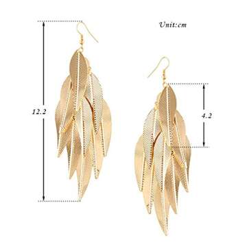 Coadipress Bohemian Filigree Leaf Earrings for Women