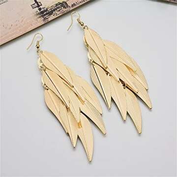 Coadipress Bohemian Filigree Leaf Earrings for Women