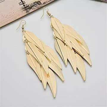 Coadipress Bohemian Filigree Leaf Earrings for Women