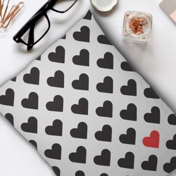 PAKABOO Poly Mailer Shipping Bags 12x15 Inch, 100 Pack, Non-Padded Envelopes with Tamper Proof Self-Seal, Hearts Print Packaging