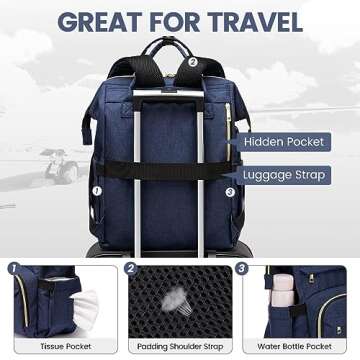 LOVEVOOK Laptop Backpack for Women,15.6 Inch Professional Womens Travel Backpack Purse Computer Laptop Bag Nurse Teacher Backpack,Waterproof College Work Bag Carry on Back Pack with USB Port,Dark Blue