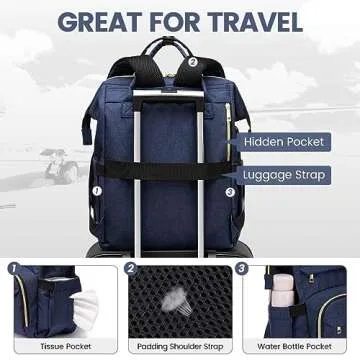 LOVEVOOK Laptop Backpack for Women,15.6 Inch Professional Womens Travel Backpack Purse Computer Laptop Bag Nurse Teacher Backpack,Waterproof College Work Bag Carry on Back Pack with USB Port,Dark Blue